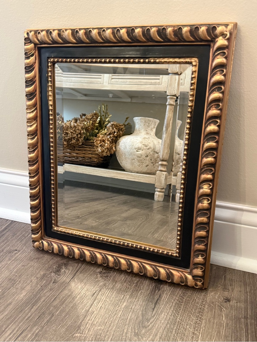 Vintage Gold and Black Decorative Wall Mirror